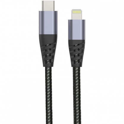 Muvit Tiger Cable USB-C 2.0 a Lightning 3A 1,2m Gris