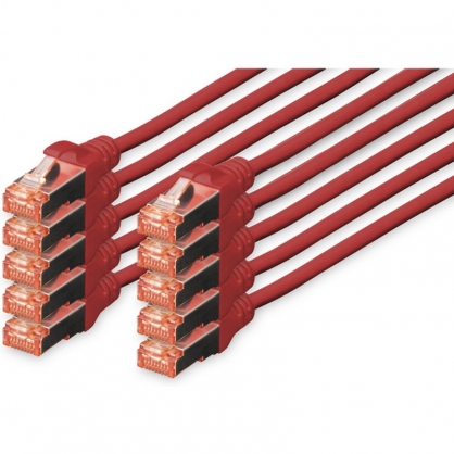 Digitus Cable de Red S-FTP Cat. 6 LSZH 0.5m Rojo 10 Unidades