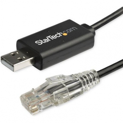 StarTech Cable Rollover para Consola Cisco USB a RJ45 1,8m Negro