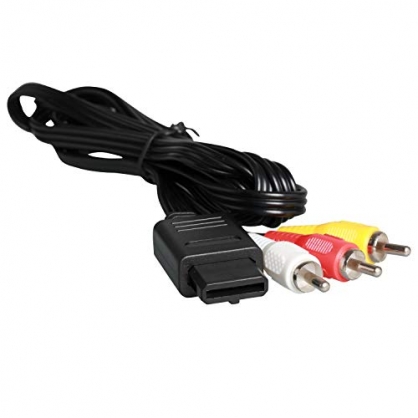AV Cable, Audio Estreo Video AV RCA Cable de alimentacin para Gamecube/NGC/64/N64/SNES (1 pieza 1.75m/5.8ft)