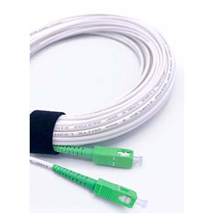 Elfcam Fibra ptica Cable SC/APC a SC/APC monomodo simplex 9/125m LSZH, Blanco/Verde (10M)