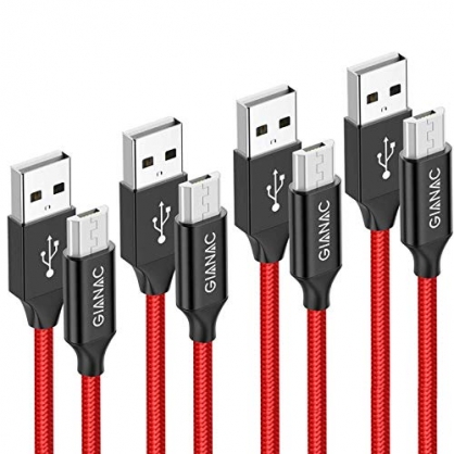 GIANAC Cable Micro USB, [4pack 0.5m+1m+2m+3m] Trenzado de Nylon Cable Carga Rpida y Sincronizaci Compatible con Android, Galaxy S6 S7 J5 J7, Kindle, Sony, Nexus