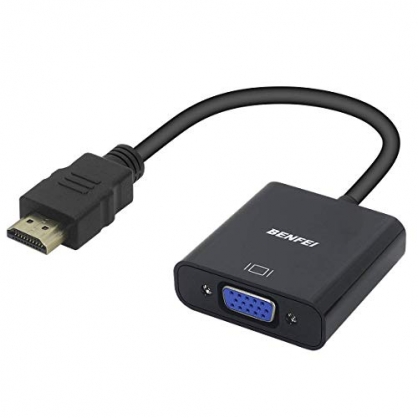 BENFEI Adaptador HDMI a VGA 1080P Convertidor de Vdeo para PC, TV, Ordenadores Porttiles y Otros Dispositivos HDMI - Negro