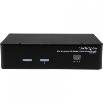 Startech Conmutador Switch Profesional KVM 2 Puertos Vdeo DisplayPort USB con Audio